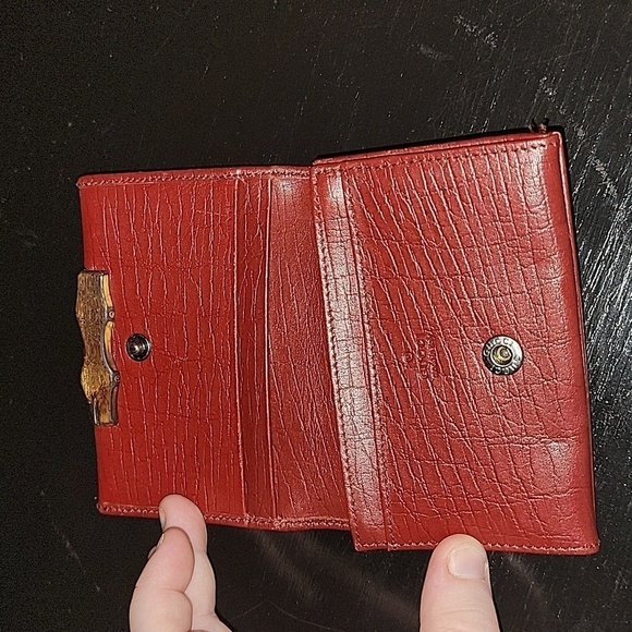 RARE Authentic Gucci Bamboo Red Card Holder - Picture 3 of 10